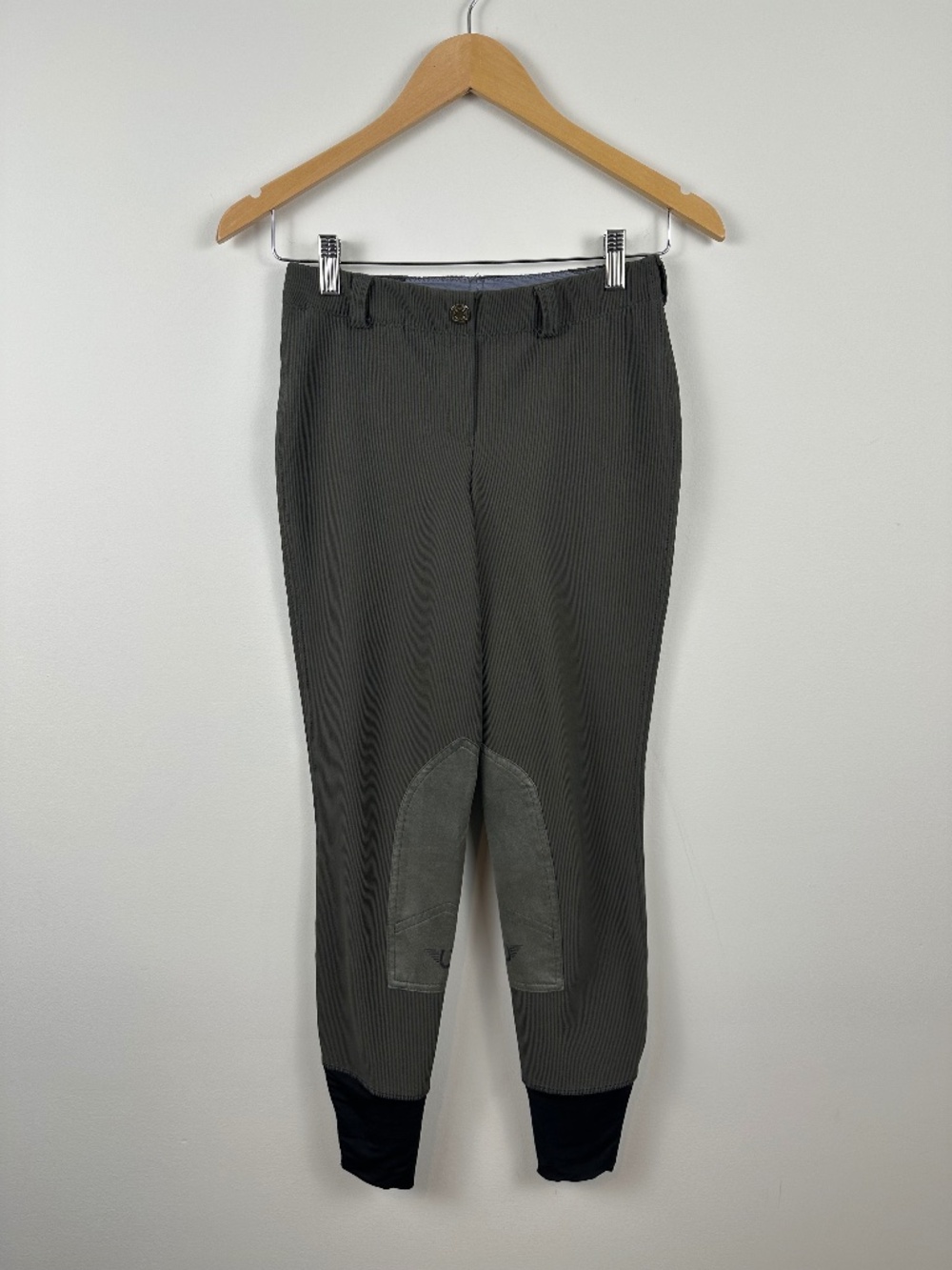 TuffRider Ribb Low Rise Knee Patch Riding Breeches 26 Dark Charcoal